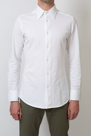 The Knit Dress Shirt in White Pique