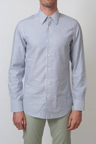 The Knit Dress Shirt in Blue Stripe