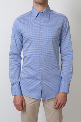 The Knit Dress Shirt in Blue Check The Knit Dress Shirt in Blue Check