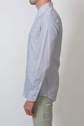 The Knit Dress Shirt in Blue Stripe