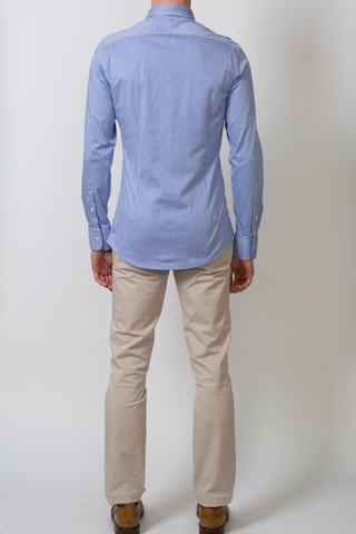 The Knit Dress Shirt in Blue Check Decent Apparel The Knit Dress Shirt in Blue Check Decent Apparel