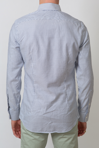 The Knit Dress Shirt in Blue Stripe