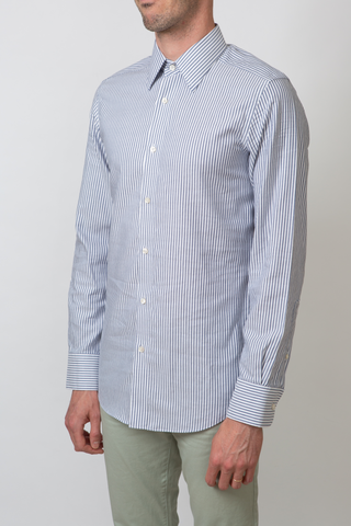 The Knit Dress Shirt in Blue Stripe