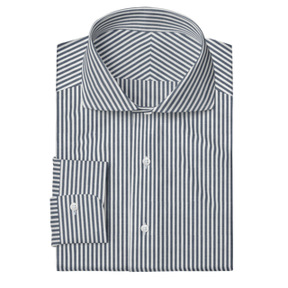 The Knit Dress Shirt  Decent Apparel Blue Stripe Cutaway Barrel