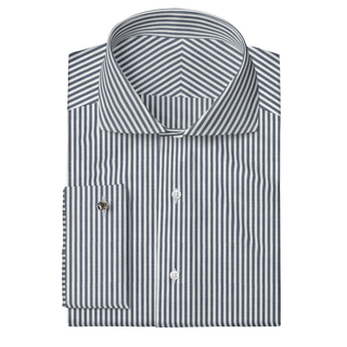 The Knit Dress Shirt  Decent Apparel Blue Stripe Cutaway Classic French