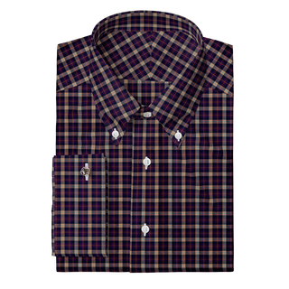 The Poplin  Decent Apparel Deep Purple Plaid Button Down Classic French