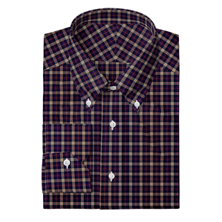 The Poplin  Decent Apparel Deep Purple Plaid Button Down Mitered