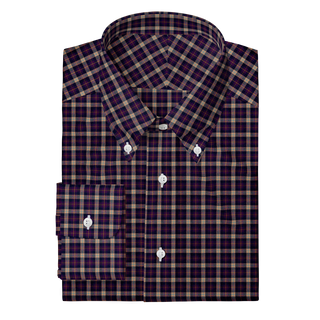 The Poplin  Decent Apparel Deep Purple Plaid Button Down Wide Barrel