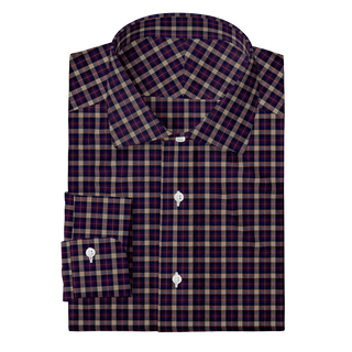 The Poplin  Decent Apparel Deep Purple Plaid Classic Spread Barrel