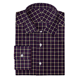 The Poplin  Decent Apparel Deep Purple Plaid Classic Spread Wide Barrel