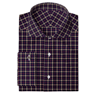 The Poplin  Decent Apparel Deep Purple Plaid Cutaway Classic French