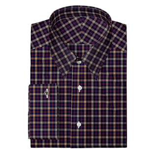 The Poplin  Decent Apparel Deep Purple Plaid Forward Point Classic French