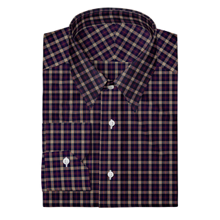 The Poplin  Decent Apparel Deep Purple Plaid Forward Point Mitered