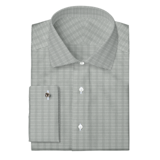The Stretch Dress Shirts  Decent Apparel Grey Glen Check Classic Spread Classic French
