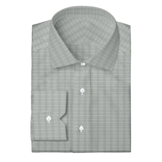 The Stretch Dress Shirts  Decent Apparel Grey Glen Check Classic Spread Mitered