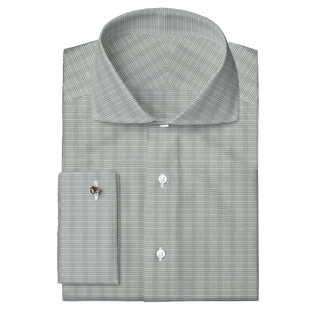 The Stretch Dress Shirts  Decent Apparel Grey Glen Check Cutaway Classic French