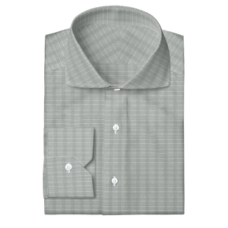 The Stretch Dress Shirts  Decent Apparel Grey Glen Check Cutaway Mitered