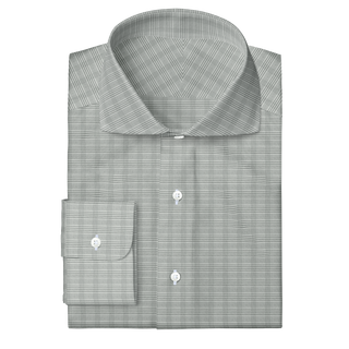 The Stretch Dress Shirts  Decent Apparel Grey Glen Check Cutaway Wide Barrel