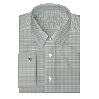 The Stretch Dress Shirts  Decent Apparel Grey Glen Check Forward Point Classic French