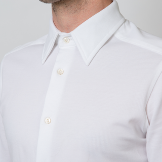 The Knit Dress Shirt in White Pique The Knit Dress Shirt in White Pique