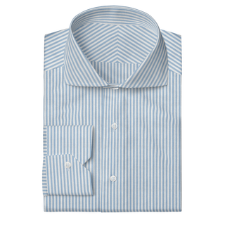 The Knit Dress Shirt  Decent Apparel Light Blue Stripe Cutaway Mitered