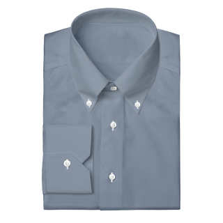 The Poplin  Decent Apparel Blue Pinpoint Button Down Mitered