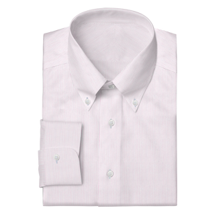 The Poplin  Decent Apparel White & Pink Stripe Button Down Barrel