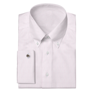 The Poplin  Decent Apparel White & Pink Stripe Button Down Classic French