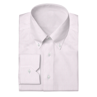 The Poplin  Decent Apparel White & Pink Stripe Button Down Mitered