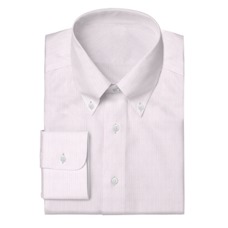 The Poplin  Decent Apparel White & Pink Stripe Forward Point Wide Barrel