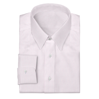 The Poplin  Decent Apparel White & Pink Stripe Forward Point Barrel