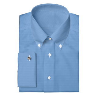The Stretch Dress Shirts  Decent Apparel Vista Blue Diamond Dobby Button Down Classic French