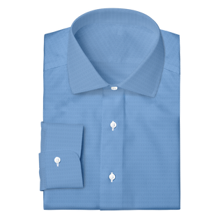 The Stretch Dress Shirts  Decent Apparel Vista Blue Diamond Dobby Classic Spread Barrel