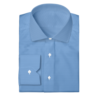 The Stretch Dress Shirts  Decent Apparel Vista Blue Diamond Dobby Classic Spread Mitered