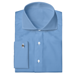The Stretch Dress Shirts  Decent Apparel Vista Blue Diamond Dobby Cutaway Classic French