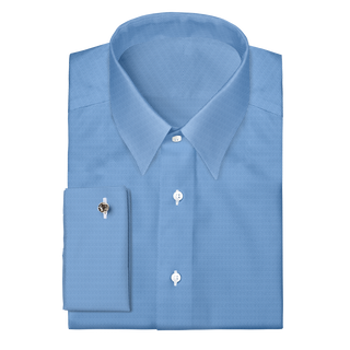 The Stretch Dress Shirts  Decent Apparel Vista Blue Diamond Dobby Forward Point Classic French