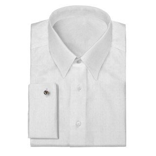 The Knit Dress Shirt  Decent Apparel White Pique Forward Point Classic French
