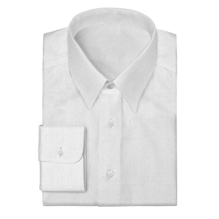 The Knit Dress Shirt  Decent Apparel White Pique Forward Point Wide Barrel