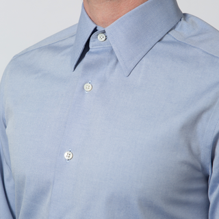 The Poplin in Blue Pinpoint  Decent Apparel   