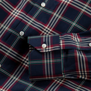 The Stretch Dress Shirt in Navy Signature Tartan