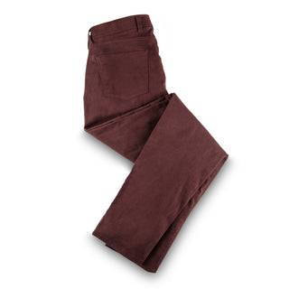 The Brushed Cotton 5-Pocket in Burgundy  Decent Apparel Burgundy  