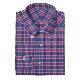 The Plaid Flannel in Blue & Coral  Decent Apparel   
