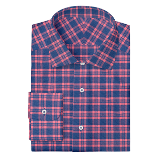The Plaid Flannel in Blue & Coral  Decent Apparel   