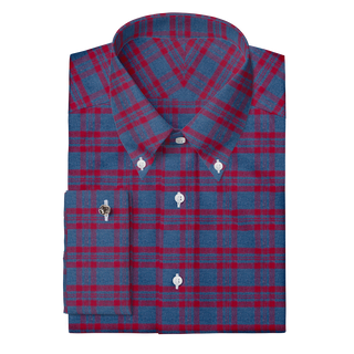 The Plaid Flannel in Blue & Red  Decent Apparel Button Down Classic French 