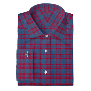 The Plaid Flannel in Blue & Red  Decent Apparel Classic Spread Classic French 