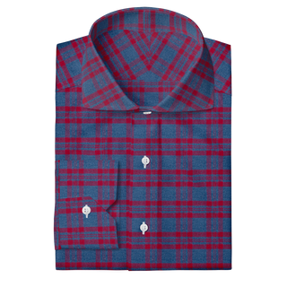 The Plaid Flannel in Blue & Red  Decent Apparel Cutaway Mitered 