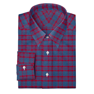 The Plaid Flannel in Blue & Red  Decent Apparel Forward Point Barrel 