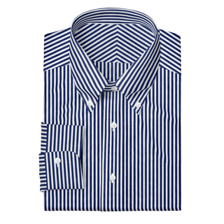 The Poplin in White & Blue Stripe  Decent Apparel Button Down Barrel 