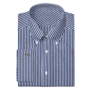 The Poplin in White & Blue Stripe  Decent Apparel   