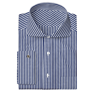 The Poplin in White & Blue Stripe  Decent Apparel   